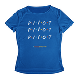 'Pivot Pivot Pivot' Kids Performance Netball T-Shirt-Clothing-Netball Gifts-3-4-Sapphire Blue-Netball Gifts and Clothing