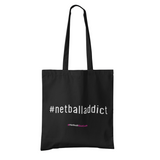 'Netball Addict' Shoulder Tote Bag-Bags-Netball Gifts-Black-Netball Gifts and Clothing
