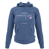 'xoxo Netball Girl' College Hoodie in Plus Sizes-Clothing-Netball Gifts-UK 20-Airforce Blue-Netball Gifts and Clothing