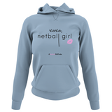'xoxo Netball Girl' Light College Hoodie-Clothing-Netball Gifts-XS-Sky Blue-Netball Gifts and Clothing