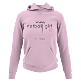 'xoxo Netball Girl' Light College Hoodie-Clothing-Netball Gifts-XS-Light Pink-Netball Gifts and Clothing