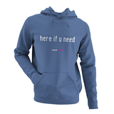 'Here if U Need' Kids Netball Hoodie-Clothing-Netball Gifts-Airforce Blue-Age 3-4-Netball Gifts and Clothing