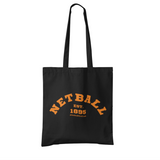'Netball Varsity' Shoulder Tote Bag-Bags-Netball Gifts-Orange Writing-Netball Gifts and Clothing