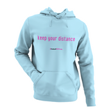 'Keep your distance' Kids Netball Hoodie-Clothing-Netball Gifts-Sky Blue-Age 3-4-Netball Gifts and Clothing