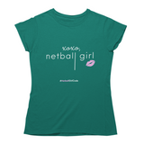 'xoxo Netball Girl' Women's T-Shirt Dark-Clothing-Netball Gifts-S-Emerald Green-Netball Gifts and Clothing