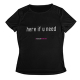 'Here if U Need' Kids Performance Netball T-Shirt-Clothing-Netball Gifts-3-4-Black-Netball Gifts and Clothing