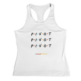 'Pivot Pivot Pivot' Kids Performance Netball Vest-Clothing-Netball Gifts-3-4-White-Netball Gifts and Clothing