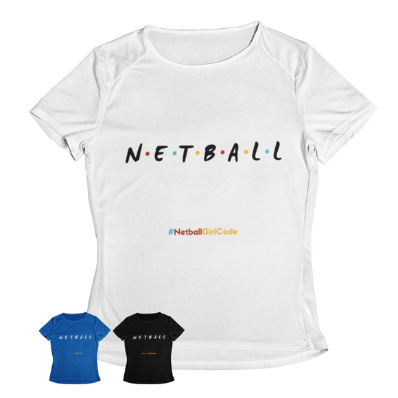 'Netball Friends' Kids Performance Netball T-Shirt-Clothing-Netball Gifts-Netball Gifts and Clothing