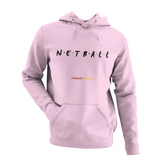 'Netball Friends' Kids Netball Hoodie-Clothing-Netball Gifts-Light Pink-Age 3-4-Netball Gifts and Clothing