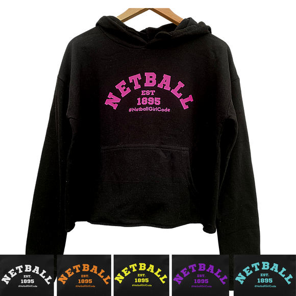 'Netball Varsity' Cropped College Hoodie-Clothing-Netball Gifts-Netball Gifts and Clothing