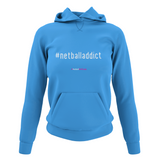 'Netball Addict' Netball College Hoodie-Clothing-Netball Gifts-XS-Sapphire Blue-Netball Gifts and Clothing