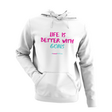 'Life is Better with Goals' Kids Hoodie-Clothing-Netball Gifts-Arctic White-Age 3-4-Netball Gifts and Clothing
