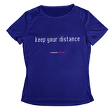 'Keep Your Distance' Kids Performance Netball T-Shirt-Clothing-Netball Gifts-3-4-Royal Blue-Netball Gifts and Clothing