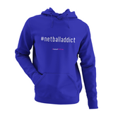'Netball Addict' Kids Netball Hoodie-Clothing-Netball Gifts-Royal Blue-Age 3-4-Netball Gifts and Clothing