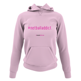 'Netball Addict' Netball College Hoodie-Clothing-Netball Gifts-XS-Light Pink-Netball Gifts and Clothing