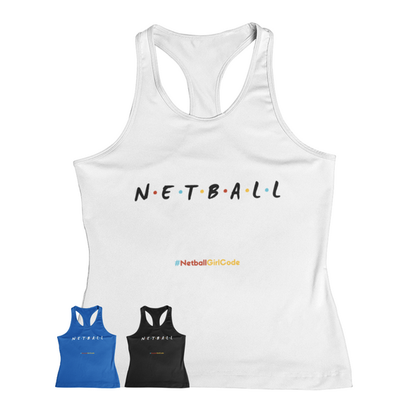 'Netball Friends' Kids Performance Netball Vest-Clothing-Netball Gifts-Netball Gifts and Clothing
