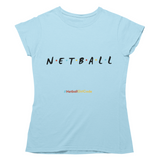 'Netball Friends' Women's T-Shirt-Clothing-Netball Gifts-S-Light Blue-Netball Gifts and Clothing