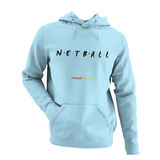 'Netball Friends' Kids Netball Hoodie-Clothing-Netball Gifts-Sky Blue-Age 3-4-Netball Gifts and Clothing
