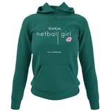 'xoxo Netball Girl' College Hoodie-Clothing-Netball Gifts-XS-Jade Green-Netball Gifts and Clothing