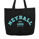 'Varsity Netball' Shopping Tote Bag-Bags-Netball Gifts-Blue and Black-Netball Gifts and Clothing