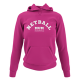 'Netball Mum' College Hoodie-Clothing-Netball Gifts-XS-Hot Pink-Netball Gifts and Clothing