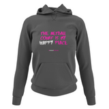 'The Netball Court is my Happy Place' Netball College Hoodie-Clothing-Netball Gifts-XS-Charcoal Grey-Netball Gifts and Clothing