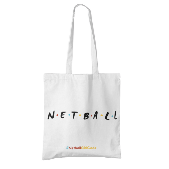 'Netball Friends' Shoulder Tote Bag-Bags-Netball Gifts-White-Netball Gifts and Clothing