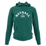 'Netball Varsity' College Hoodie-Clothing-Netball Gifts-XS-Jade Green-Netball Gifts and Clothing