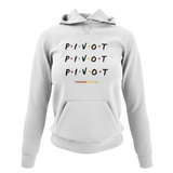 'Pivot Pivot Pivot' College Hoodie in Plus Sizes-Clothing-Netball Gifts-UK 20-Arctic White-Netball Gifts and Clothing