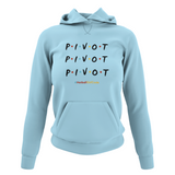 'Pivot Pivot Pivot' Netball College Hoodie-Netball Gifts-XS-Sky Blue-Netball Gifts and Clothing