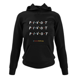 'Pivot Pivot Pivot' College Hoodie in Plus Sizes-Clothing-Netball Gifts-UK 20-Black-Netball Gifts and Clothing