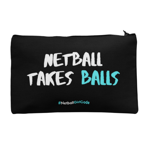 'Netball Takes Balls' Accessories Bag-Bags-Netball Gifts-Medium-Netball Gifts and Clothing