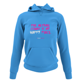 'The Netball Court is my Happy Place' Netball College Hoodie-Clothing-Netball Gifts-XS-Sapphire Blue-Netball Gifts and Clothing