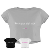 'Keep your Distance' Women's Crop T-Shirt-Clothing-Netball Gifts-Netball Gifts and Clothing