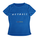 'Netball Friends' Kids Performance Netball T-Shirt-Clothing-Netball Gifts-3-4-Sapphire Blue-Netball Gifts and Clothing