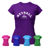 'Netball Varsity' Fitness Women's Colour T-Shirt-Clothing-Netball Gifts-Netball Gifts and Clothing