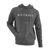 'Netball Friends' Kids Netball Hoodie-Clothing-Netball Gifts-Charcoal Grey-Age 3-4-Netball Gifts and Clothing