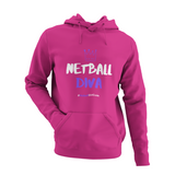 'Netball Diva' Kids Hoodie-Clothing-Netball Gifts-Hot Pink-Age 3-4-Netball Gifts and Clothing