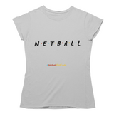 'Netball Friends' Women's T-Shirt-Clothing-Netball Gifts-S-Light Grey-Netball Gifts and Clothing