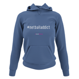 'Netball Addict' Netball College Hoodie-Clothing-Netball Gifts-XS-Airforce Blue-Netball Gifts and Clothing