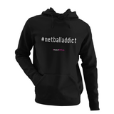 'Netball Addict' Kids Netball Hoodie-Clothing-Netball Gifts-Black-Age 3-4-Netball Gifts and Clothing