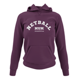 'Netball Mum' College Hoodie-Clothing-Netball Gifts-XS-Plum-Netball Gifts and Clothing