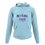 'Netball Diva' Netball College Hoodie-Clothing-Netball Gifts-XS-Sky Blue-Netball Gifts and Clothing