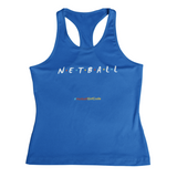 'Netball Friends' Fitness Vest-Clothing-Netball Gifts-XS-Sapphire Blue-Netball Gifts and Clothing