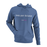 'Keep your distance' Kids Netball Hoodie-Clothing-Netball Gifts-Airforce Blue-Age 3-4-Netball Gifts and Clothing