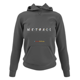 'Netball Friends' Netball College Hoodie-Netball Gifts-XS-Charcoal Grey-Netball Gifts and Clothing