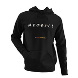 'Netball Friends' Kids Netball Hoodie-Clothing-Netball Gifts-Black-Age 3-4-Netball Gifts and Clothing