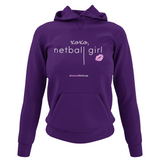 'xoxo Netball Girl' College Hoodie-Clothing-Netball Gifts-XS-Purple-Netball Gifts and Clothing