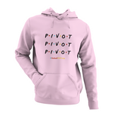 'Pivot Pivot Pivot' Kids Netball Hoodie-Clothing-Netball Gifts-Light Pink-Age 3-4-Netball Gifts and Clothing