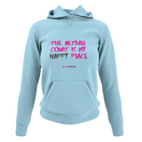 'The Netball Court is my Happy Place' College Hoodie in Plus Sizes-Clothing-Netball Gifts-UK 20-Sky Blue-Netball Gifts and Clothing